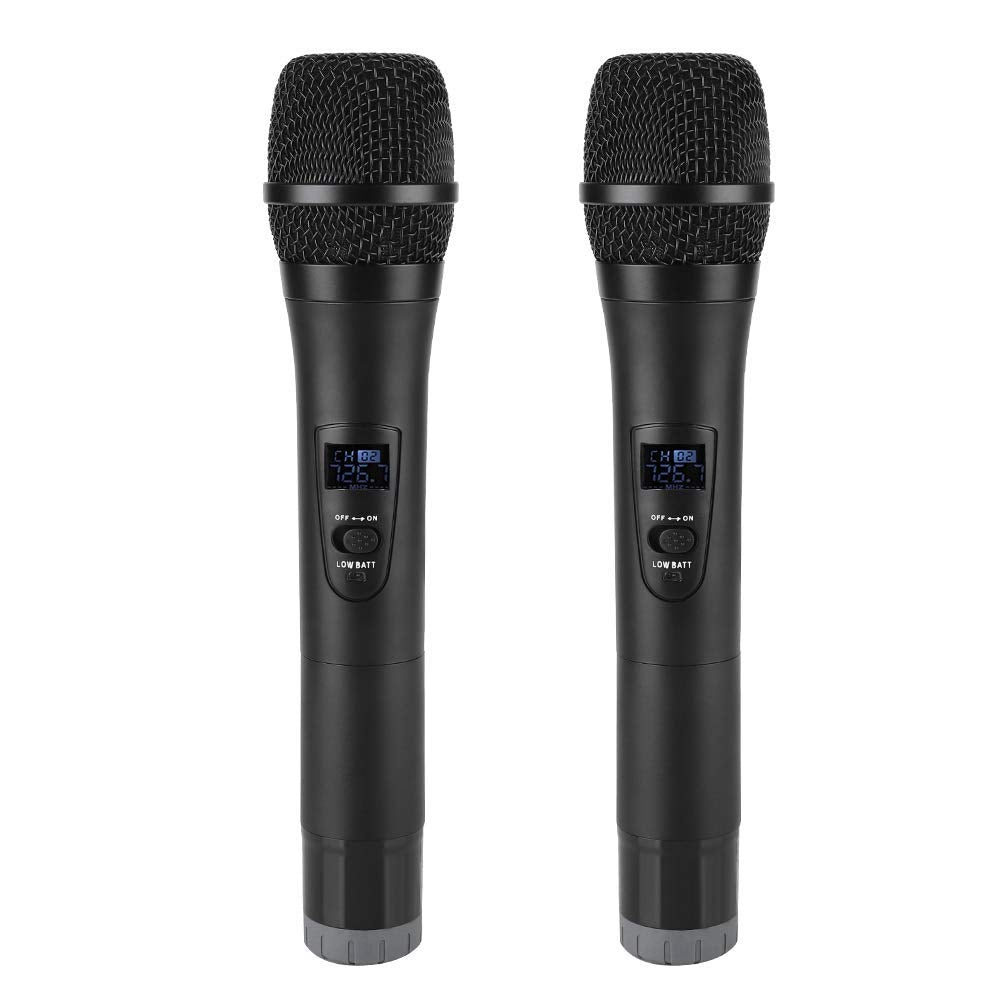 Micrófono Inalámbrico Portátil E8 Negro con Receptor Universal VHF para Canto y Reuniones