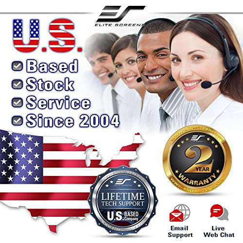 Elite Screens AR100WH2 Serie Aeon, 100 Pulgadas Diagonal, relación de aspecto 16:9, Pantalla de proyección 4K de marco fijo sin bordes para cine en casa