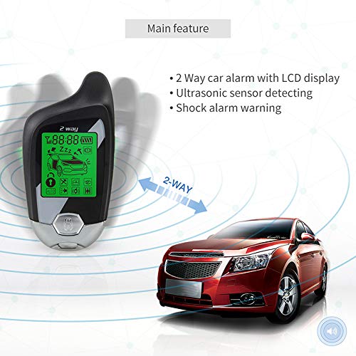 Sistema de Alarma EASYGUARD EC203 Negro con Entrada sin Llave y LCD para Coche