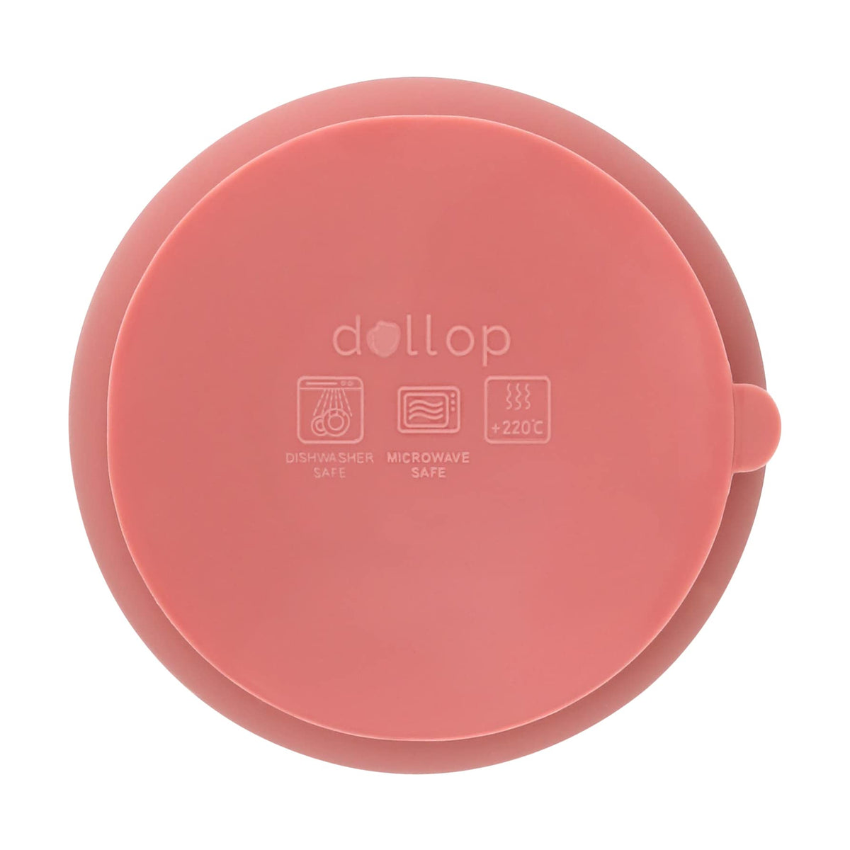 dollop - tazón de silicona con ventosa, sin BPA, apto para lavaplatos y microondas (rosa sucia)