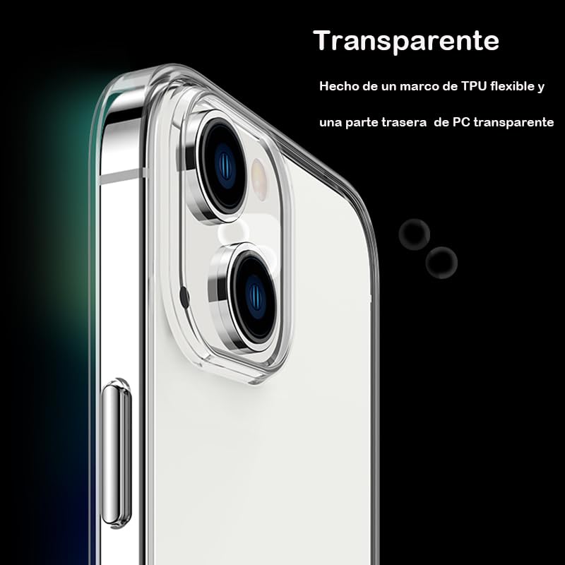 HaroKing Funda para iPhone 13/14 6.1 Pulgadas, Compatible con Magsafe circulo magnético, Acrílico RígidoTrasero con TPU Flexible, Esquinas con Absorción de Choque