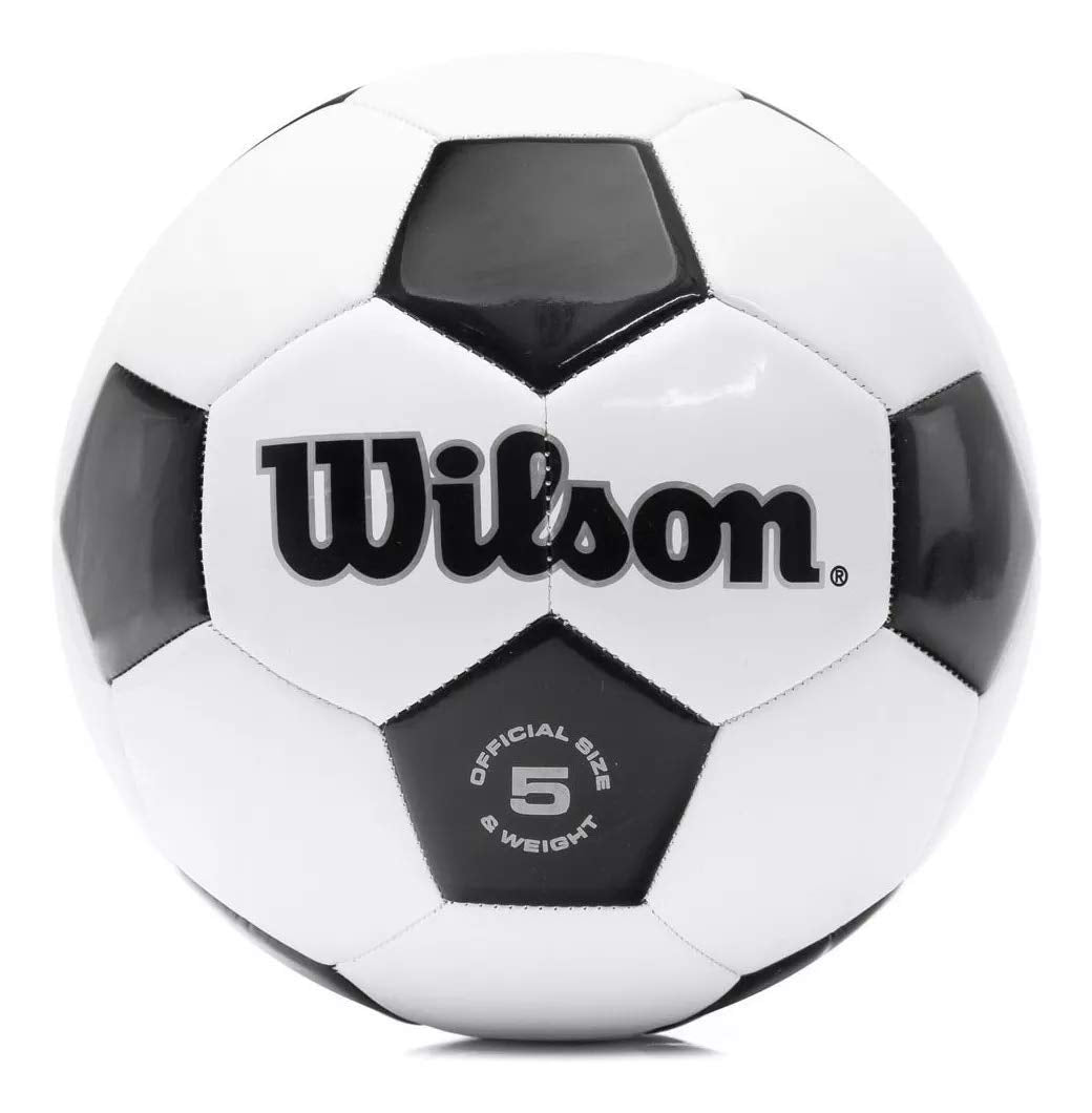 Pelota de Fútbol Wilson Blanca Negra Tradicional 5