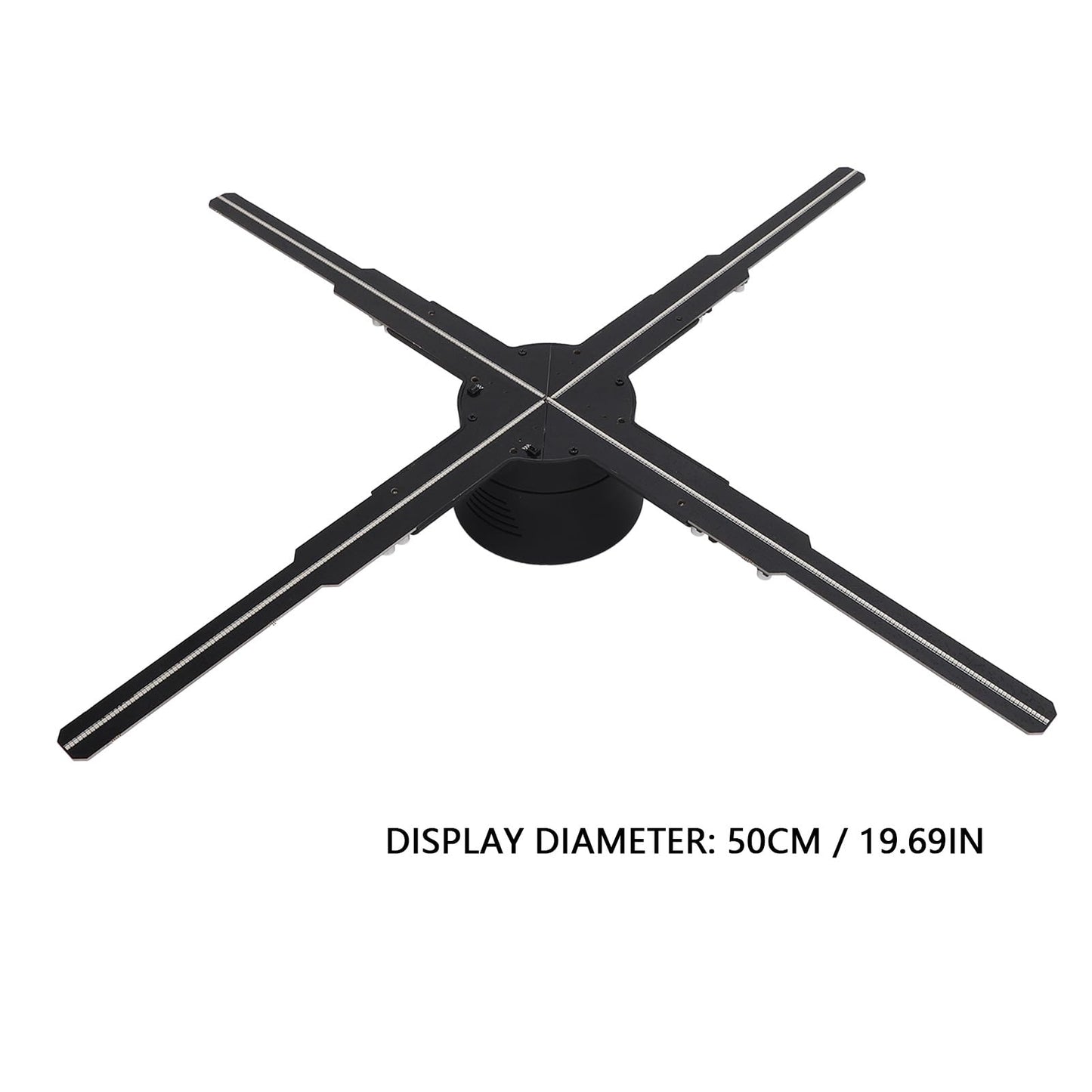 ASHATA Ventilador de Holograma 3D, Ventilador Holográfico LED HD, Máquina de Publicidad de Holograma de 19,69 Pulgadas con 586 LED 1800x586P, Pantalla Holográfica para Tiendas (US)