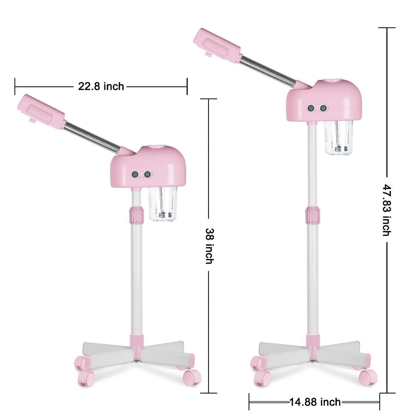 AceFox Vaporizador Facial Profesional, Vaporizador Facial con Ozono, Rosa, Rejuvenecedor