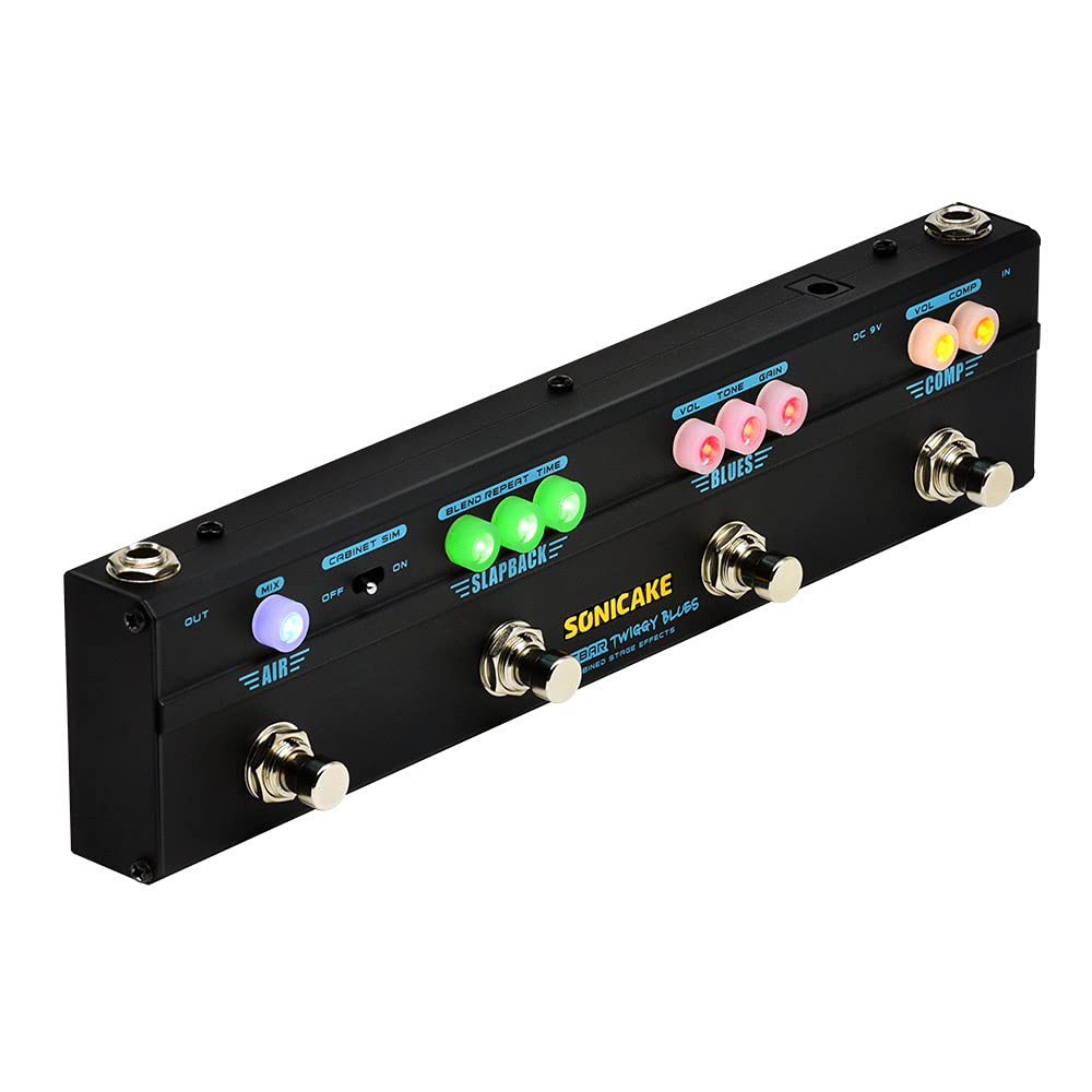 Pedal Multiefectos Sonicake Sonicbar Twiggy Blues Combinado Stage 4 en 1 guitarra eléctrica