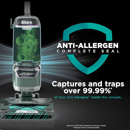 Shark Detect Pro Lift-Away ADV Aspiradora Vertical sin Bolsa con DuoClean Detect, Filtro HEPA, antialérgenos, Potente succión y tecnología neutralizadora de olores, Evergreen, LA802