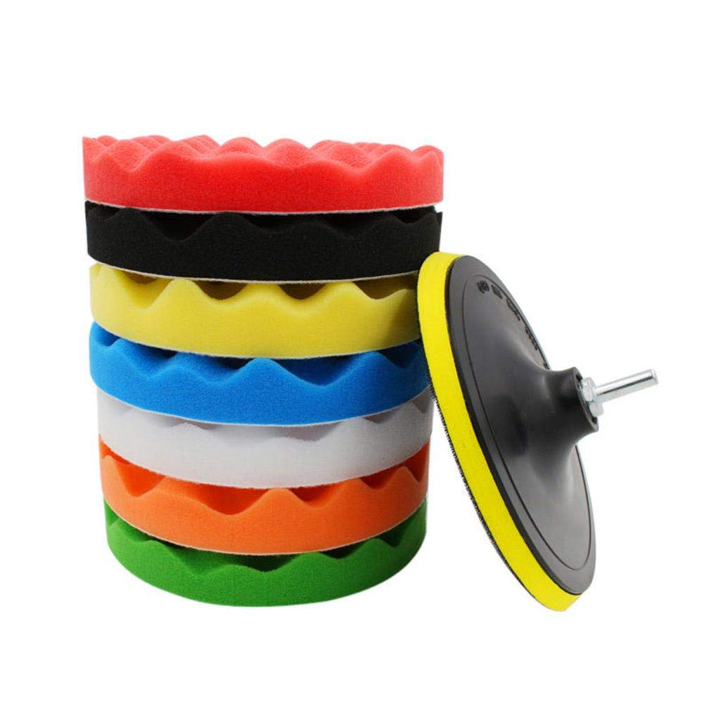 Juego de Almohadillas de Pulido para Automóviles 3/4/5/6 Pulgadas con Adaptador de Taladro