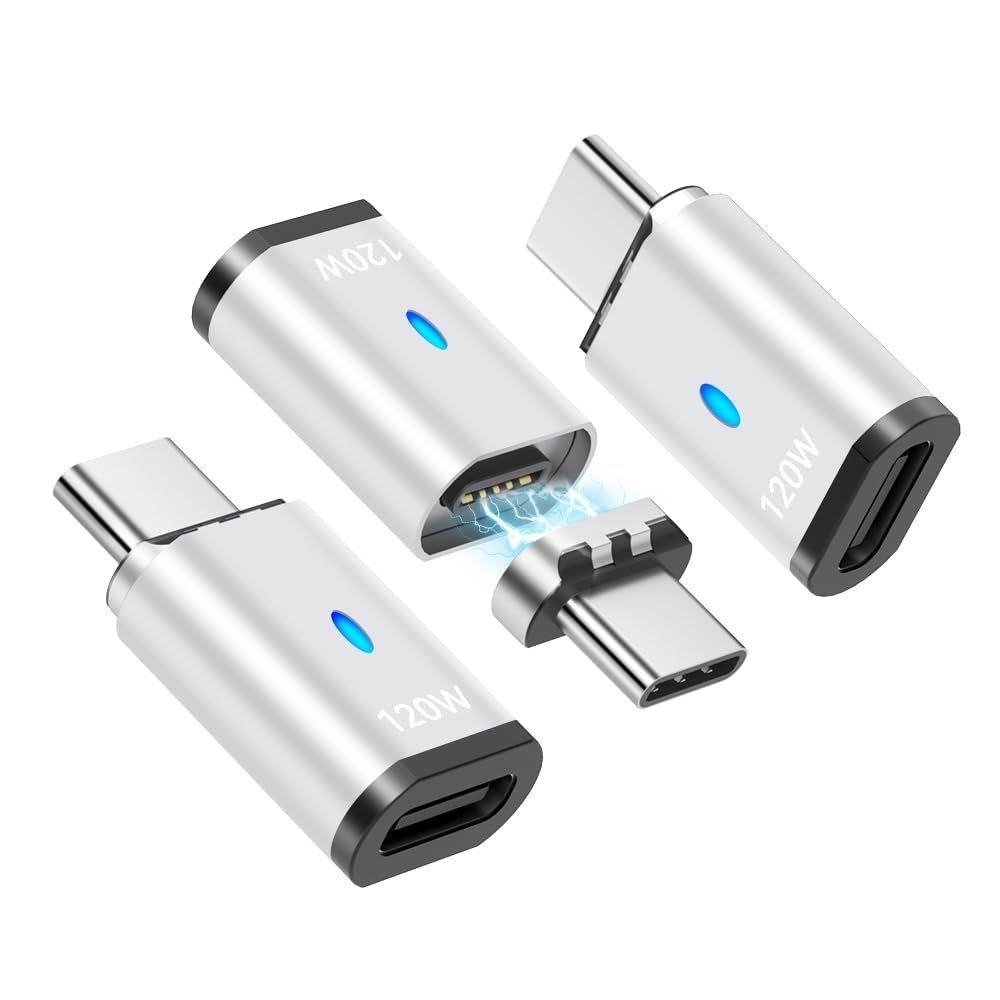 Adaptador Magnético USBC HESKUL Gris 120W para Portátiles y Teléfonos