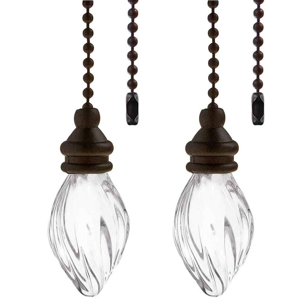 Cadenas para Ventilador Akahttbn Bronce con Colgante de Acrílico, 12 Pulgadas, Extensiones Decorativas, 2 Unidades