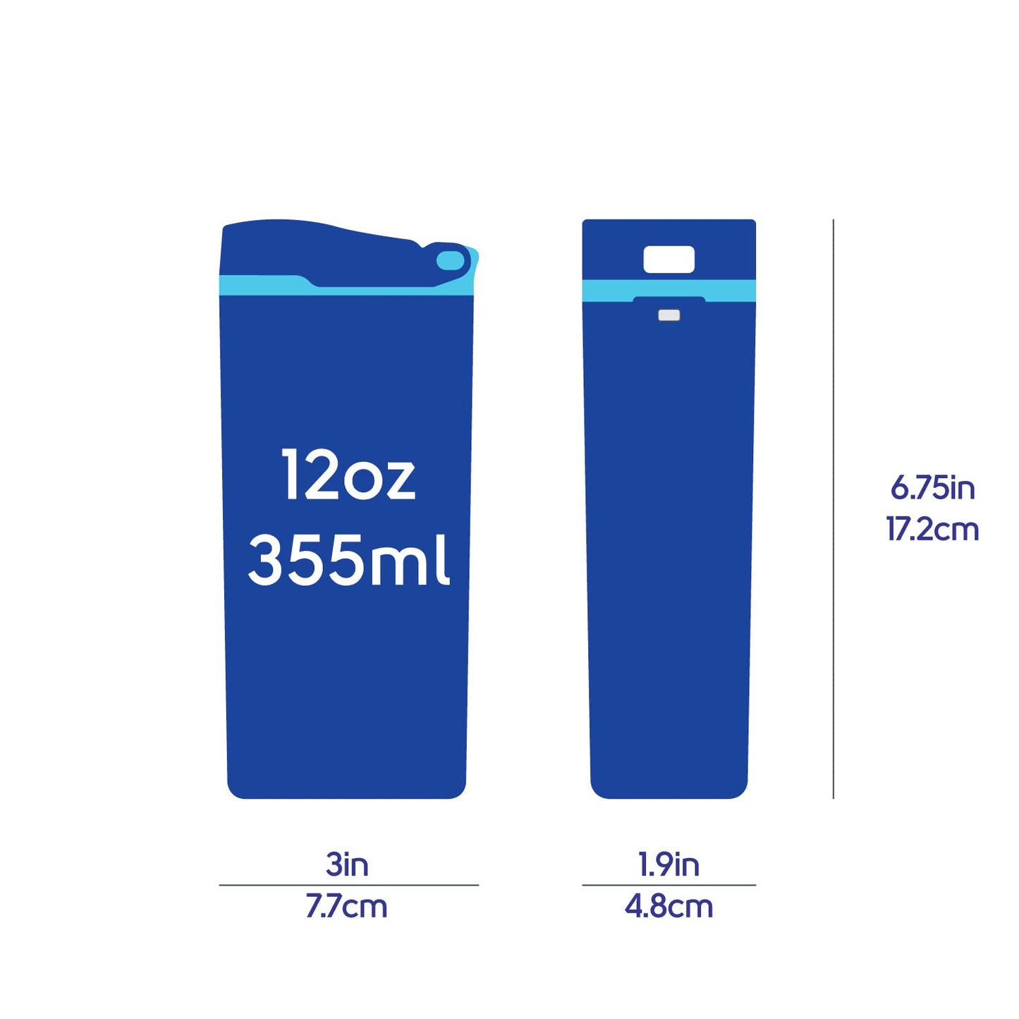 Precidio Design - Recipiente reutilizable ecológico para bebidas en la caja, 12 onzas (morado) 1012PR