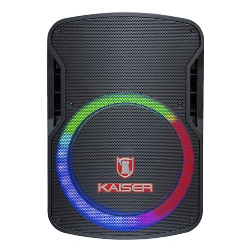 Kaiser Bocina Amplificada Inalámbrica con Micrófono Kit de Bocina Amplificada Inalámbrica Profesional 15" Pulgadas15.000 W PMPO con Bluetooth, Micrófono y Luz Multicolor MSA-7515MX
