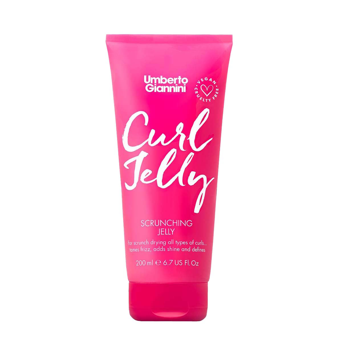 Umberto Giannini Curl Jelly Scrunching Jelly, Vegano Y Cruelty Free Frizz Solution Gel Para Cabello Rizado U Ondulado, 200 Ml Rosa