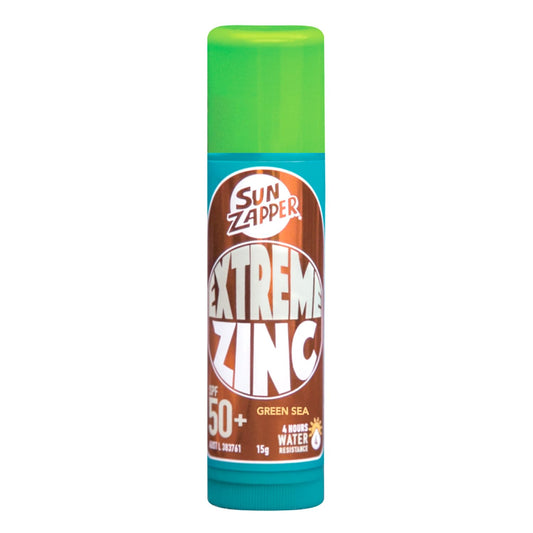 Protector Solar SPF 50+ Sun Zapper Verde con Zinc para Alta Protección UV e Impermeabilidad