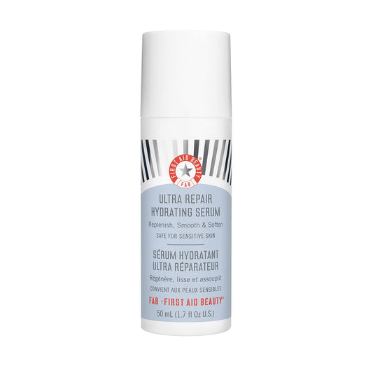 First Aid Beauty Suero hidratante ultra reparador con ácido hialurónico, suero facial antienvejecimiento para piel sensible, 1.7 onzas