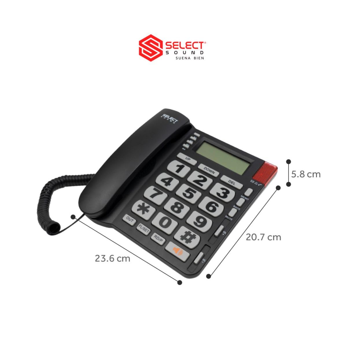 Select Sound Teléfono Alámbrico con Numeros Grandes
