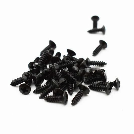 Tornillos de golpeador de bajo de 3 mm para guitarra eléctrica de 3 mm, tornillos de montaje para Fender Strat Tele TL Stratocaster Telecaster Gibson LP Les Paul SG (negro, 50 piezas)