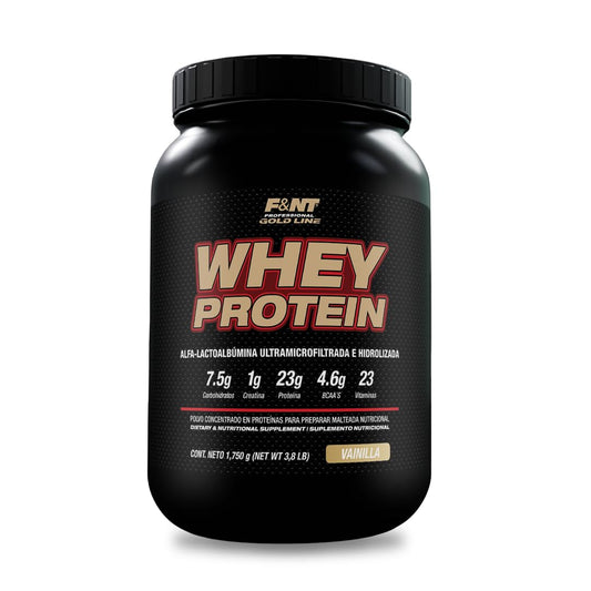 WHEY PROTEIN: Lactoalbúmina de suero de leche (VAINILLA FRANCESA, 1,750gr)