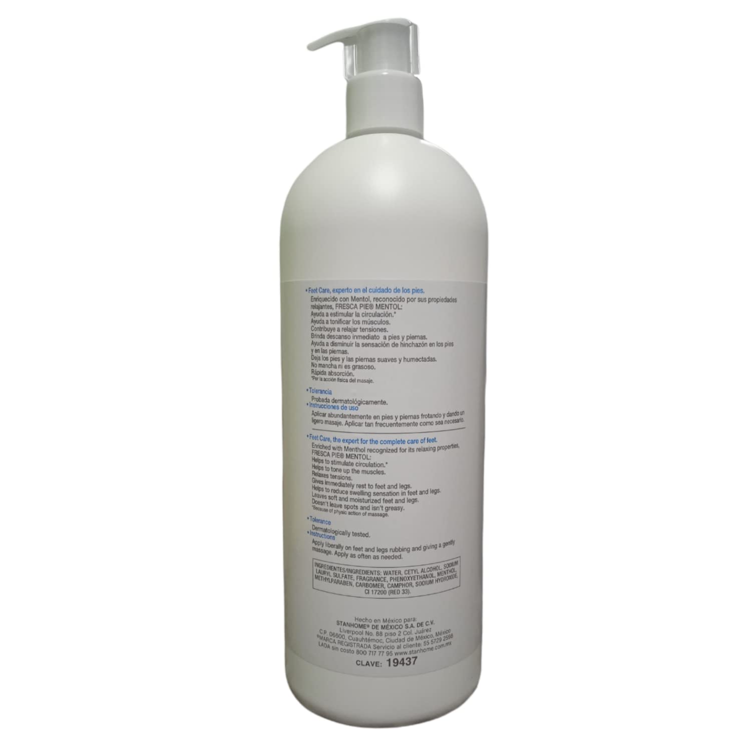 Lorelis Lab STANHOME Fresca Pie 930 ml. Crema para pies cansados. ¡El descanso que tus piernas siempre soñaron! Loción relajantes para pies y piernas cansados. Conoce el poder de la castaña de indias, disfruta de los efectos del mentol y siente los enorme