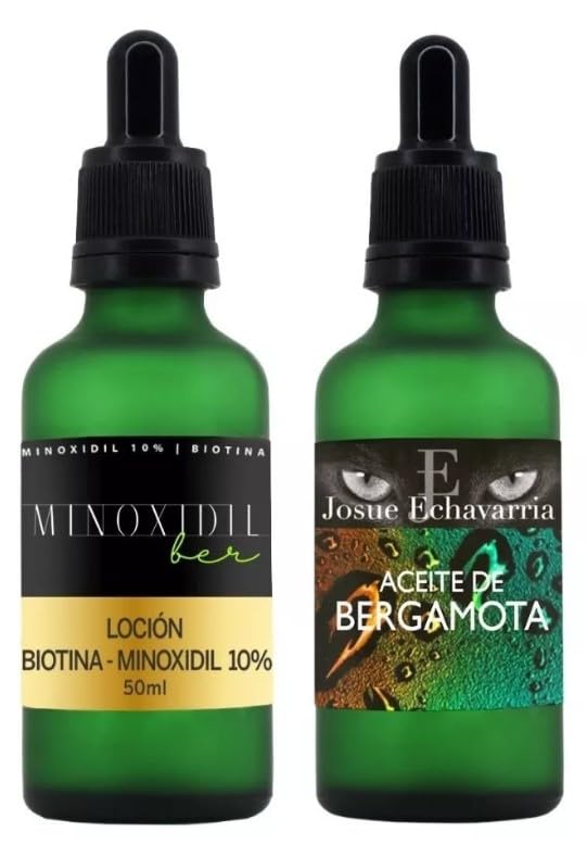 Set Aceite de Bergamota y Loción con Biotina MINOXIDILBER Crecimiento de Barba y Cabello