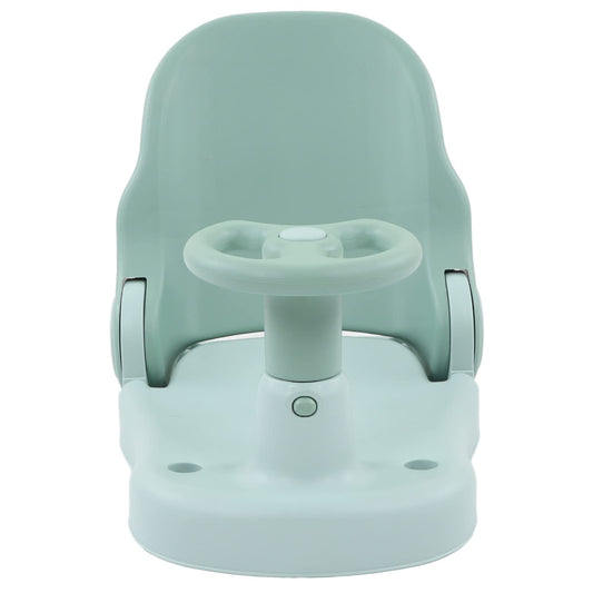 Asiento de tina para bebé, seguro de polipropileno, con forma de coche pequeño, tratamiento de superficie fina, silla de baño para niños, antideslizante con asa para ducha (verde)