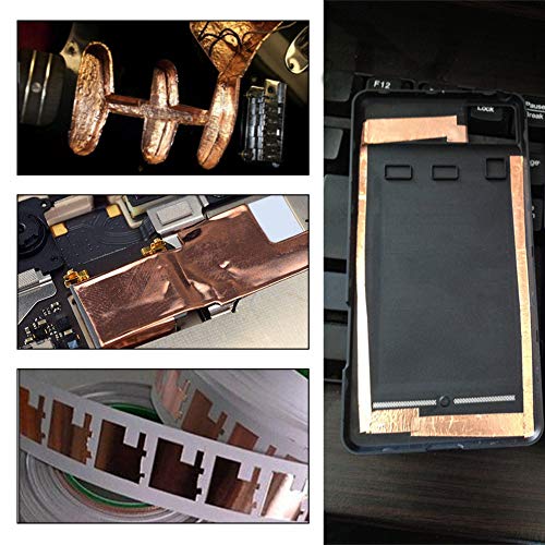 Cinta de cobre conductivo, hojas de l¡§¡émina de cobre durable para guitarra el¨¦ctrica y reparaciones, resistente al agua y altas temperaturas