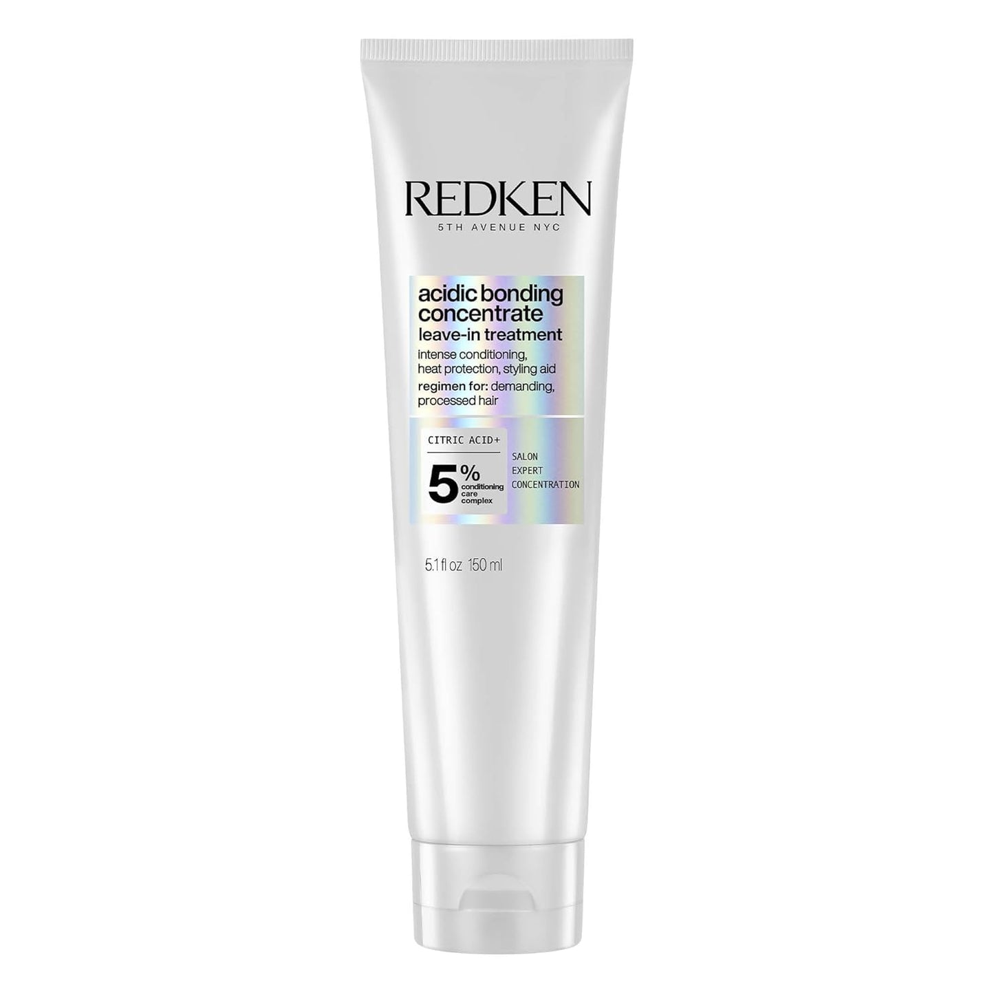 REDKEN- Tratamiento sin enjuague Acidic Bonding Concentrate |Tratamiento reparador para cabello dañado con protección térmica | Proporciona máxima reparación y acondicionamiento intenso | Bonding Complex y ácido cítrico | 150ml