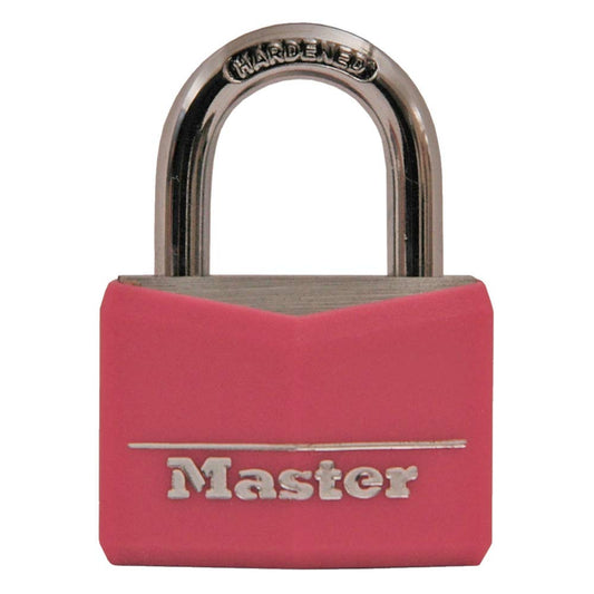 Candado de Aluminio Master Lock rosa con llave de 1-9/16 Pulgadas