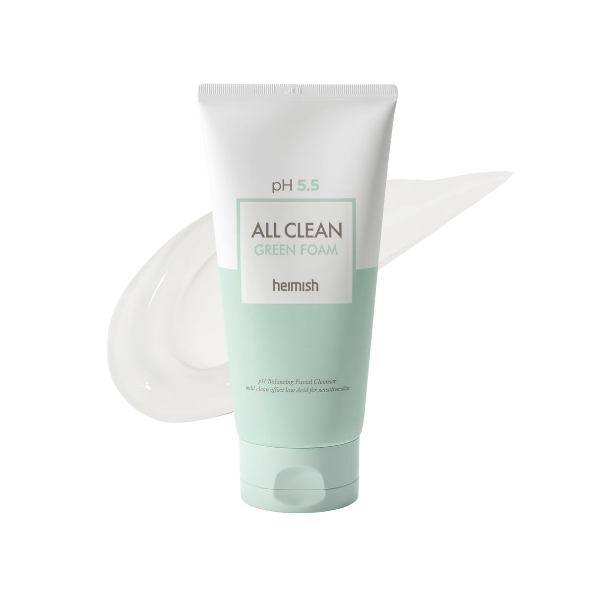 HEIMISH pH 5.5 All Clean Green Foam Limpiador Facial Hidratante con Aminoácidos, Espuma Suave, 150 g