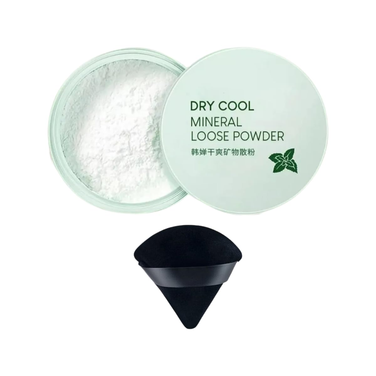 UNIVERSOENLÍNEA.COM | Polvo Mineral Suelto No-Sebum Control de Aceite con Extracto de Menta + Esponja Puff de Regalo | Fijador Ligero, Acabado Mate y Natural