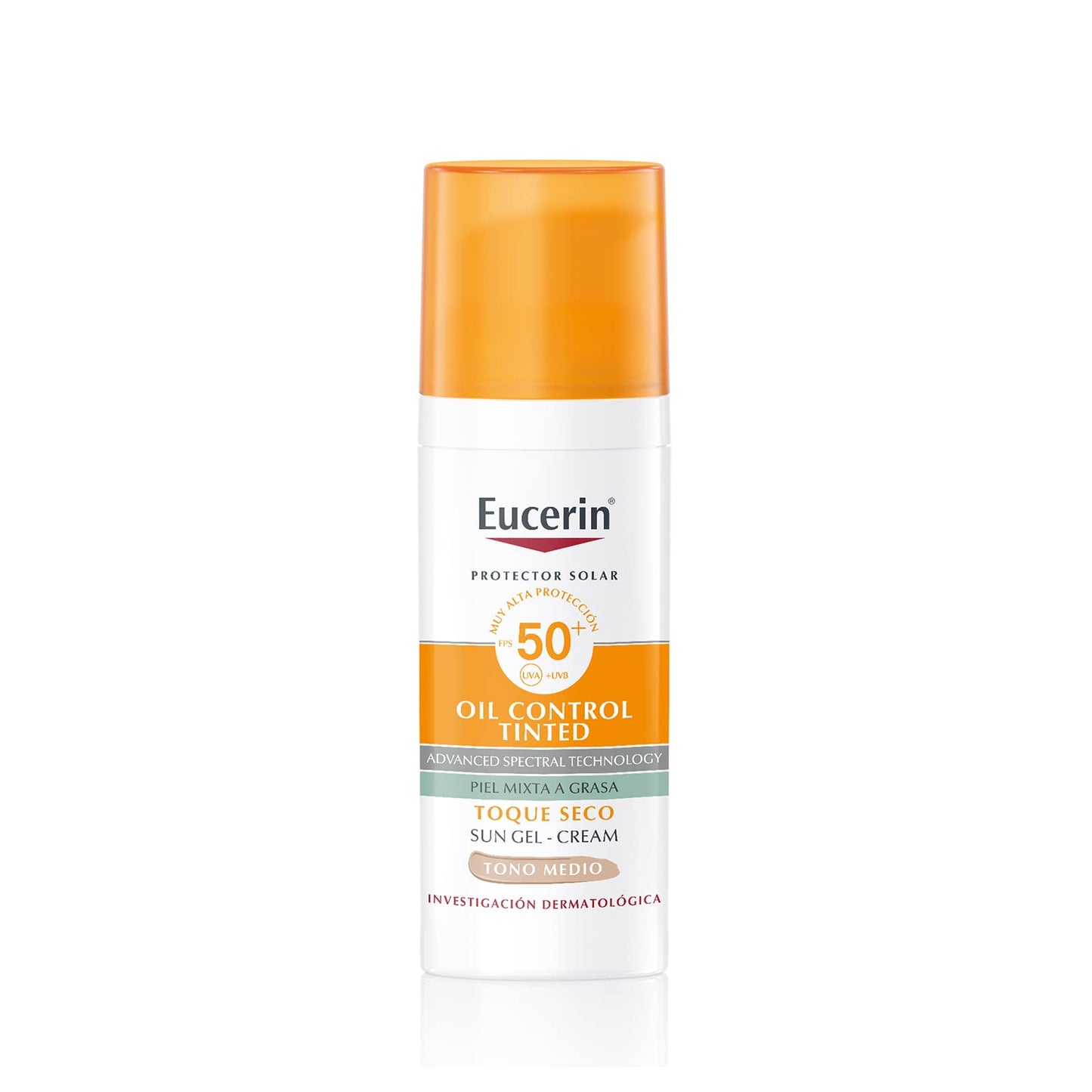 Eucerin Eucerin Sun Oil Control Fps 50+ Tono Medio 50Ml + Fluido Facial Hidratante Matificante para piel grasa, 50 ml