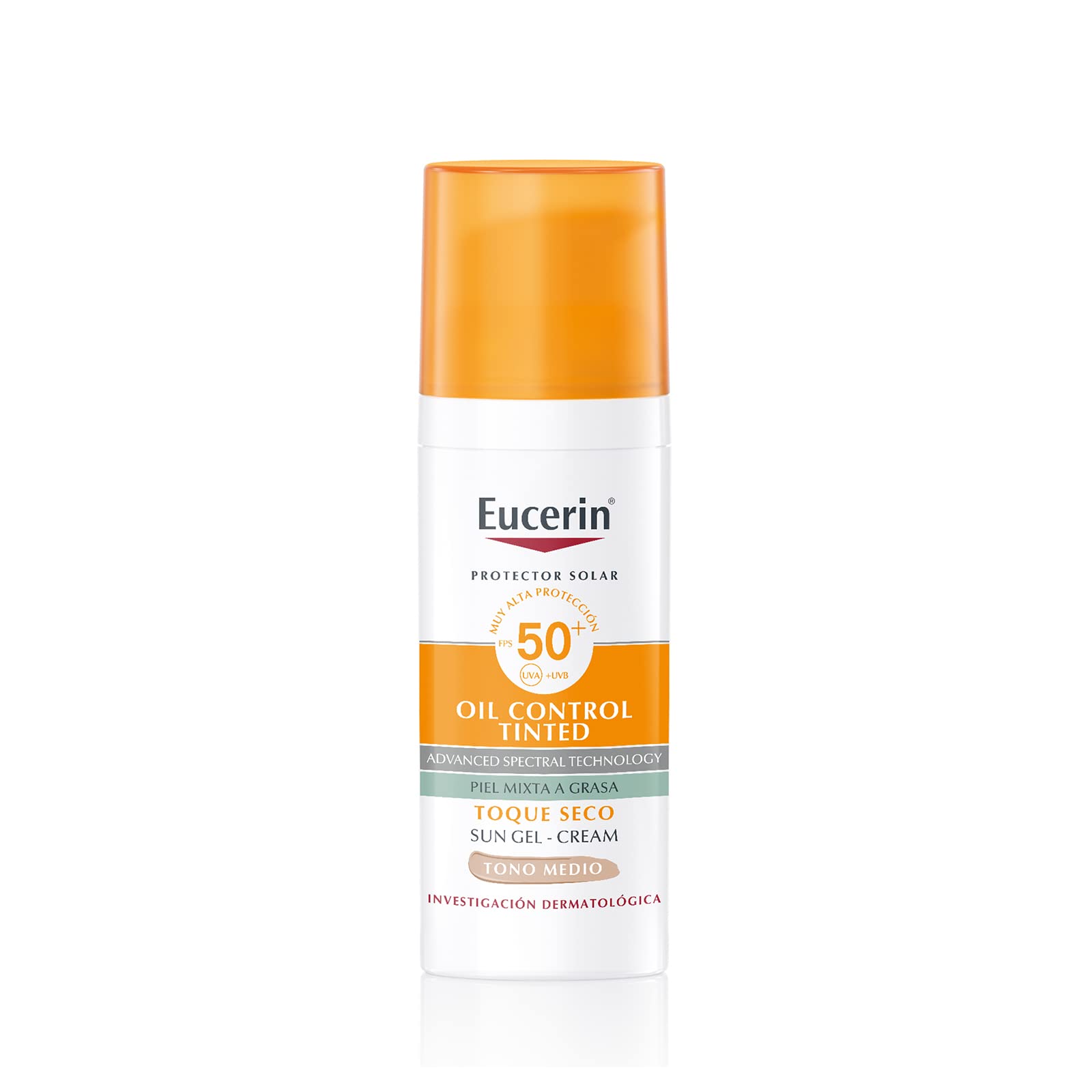 Eucerin Eucerin Sun Oil Control Fps 50+ Tono Medio 50Ml + Fluido Facial Hidratante Matificante para piel grasa, 50 ml