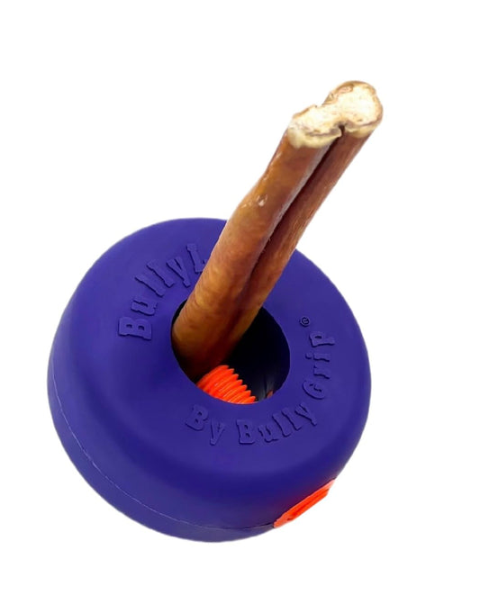 Bully Grip Bully Stick Holder Para Perros, Dispositivo De Seguridad Para Perros Bully Lok, Evita La Asfixia En Perros Pequeños, Medianos Y Grandes, Queso De Yak, Colágeno, Masticación Dental, Cuero Si