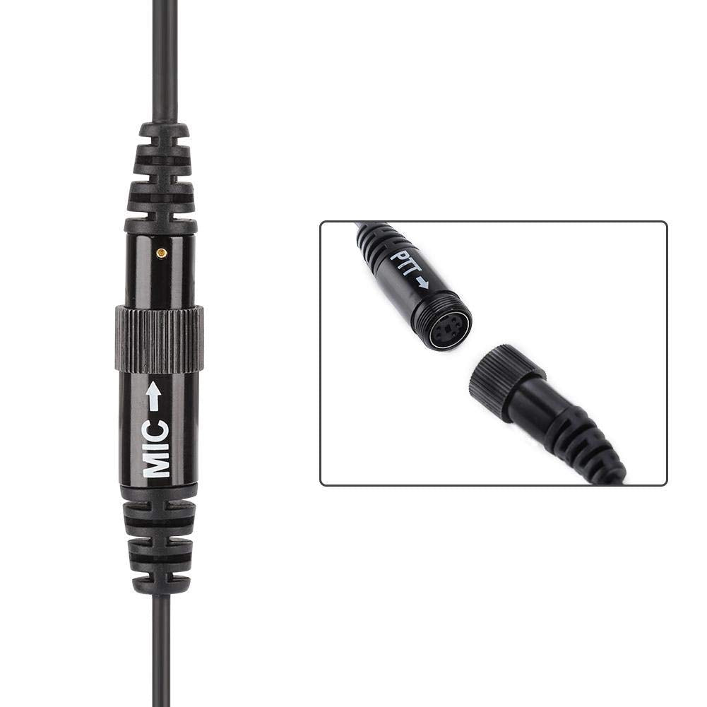 Diyeeni Casco de Motocicleta Intercom Auriculares con micrófono PPT Altavoces Conector K, Auriculares con cancelación de Ruido, compatibles con con con HYT Walkie Talkie