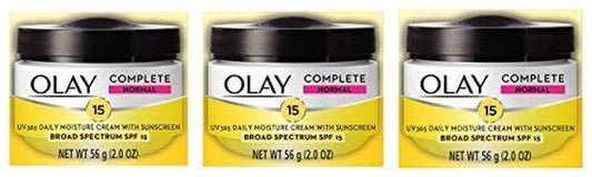 Olay Complete All Day UV Moisture Cream, SPF 15, Normal Skin, 2 Ounce (Pack of 3)