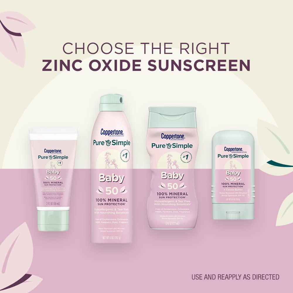 Coppertone - Protector solar WaterBabies Pure & Simple en barra, amplio espectro, SPF, 50.49 onzas