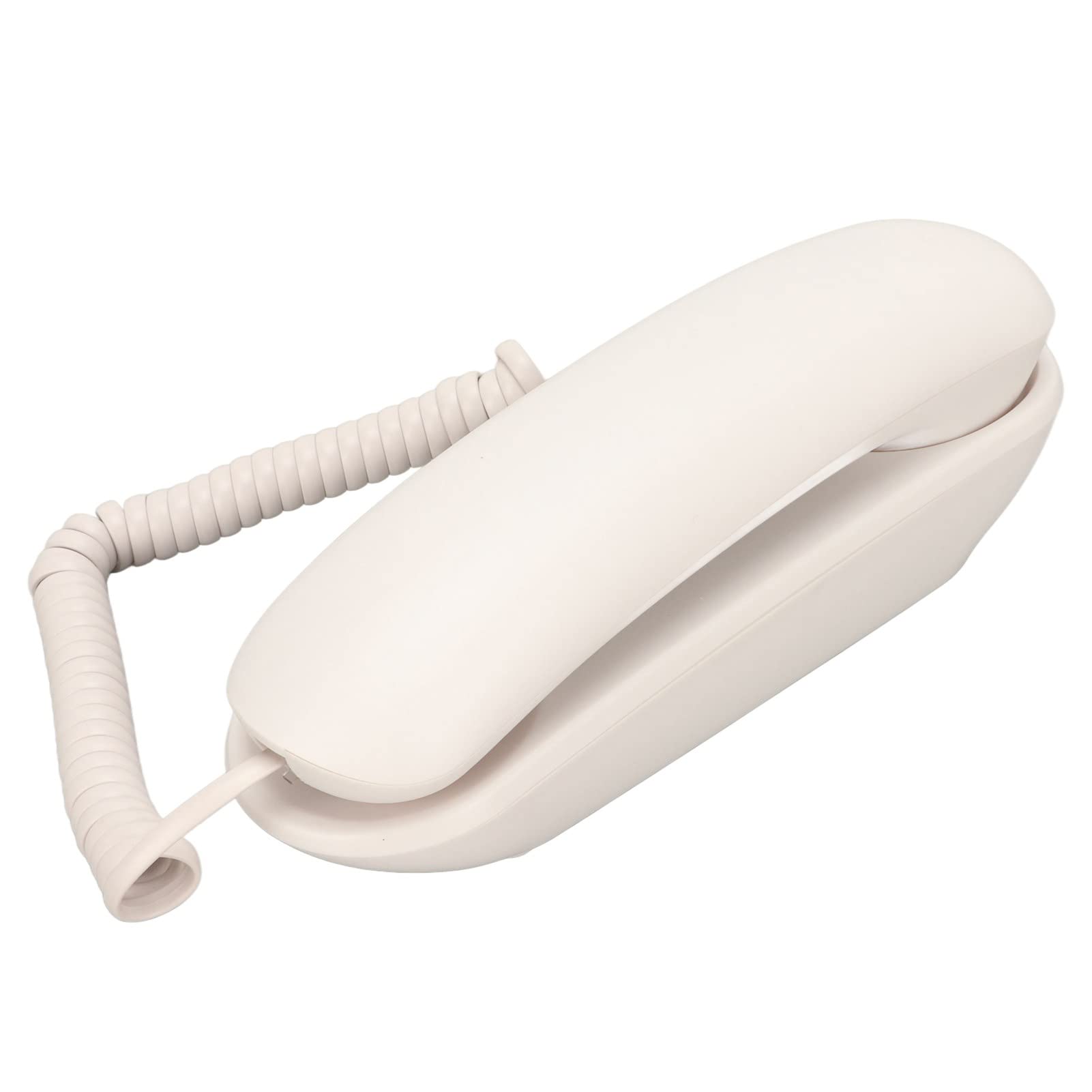 GUPE Teléfono Fijo con Cable, Enchufe de Teléfono de Pared Sensible Al Sonido Claro y Botones Grandes de Rellamada para Hotel para Oficina (Blanco)