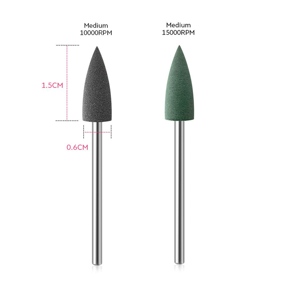 KADS 12 brocas de silicona para uñas de salón de manicura