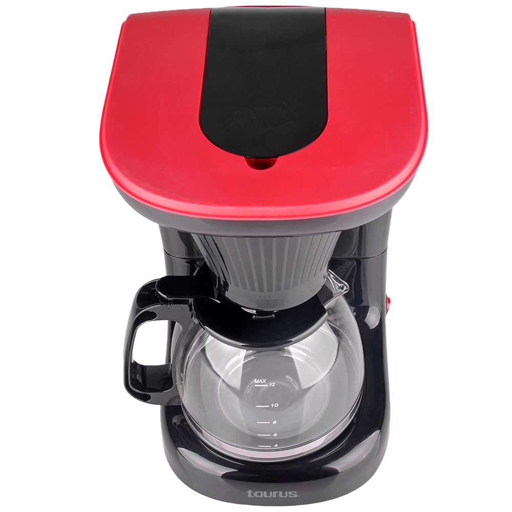 TAURUS VELVET, Cafetera de Goteo 1.2 L, 700 W, Placa Calefactora, Filtro Permanente Lavable y Reutilizable, Café Siempre Caliente