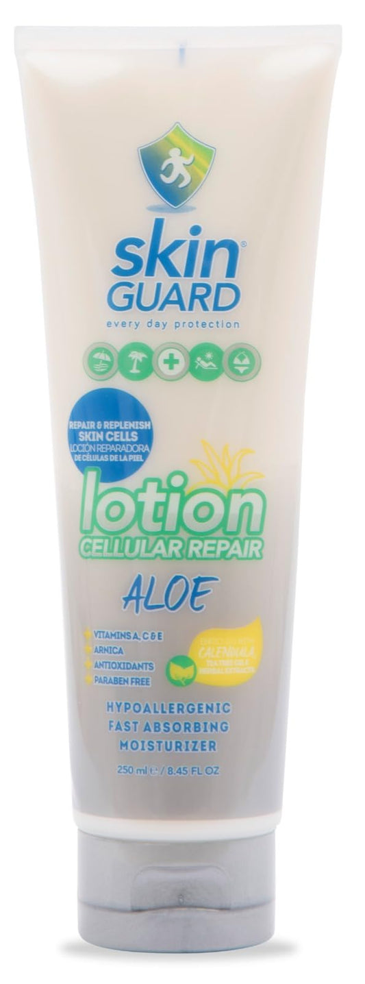 Loción Corporal Humectante con Aloe Vera Natural 250 ml After Sun Hidratante, Regenera y repara Piel Seca Después del Sol, Crema corporal