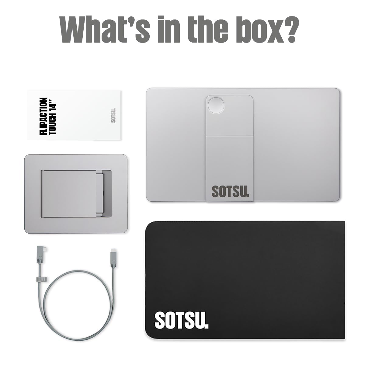 Monitor Portátil SOTSU Cromado FlipAction Touch 14 Pulgadas Pantalla Táctil Compatible con PC y Android