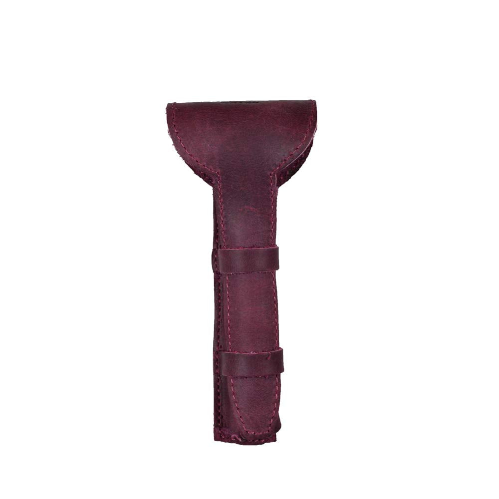 Hide & Drink, Funda protectora de cuero de doble filo de seguridad, bolsa de viaje para afeitar, hecha a mano, incluye 101 años de garantía (sangría)