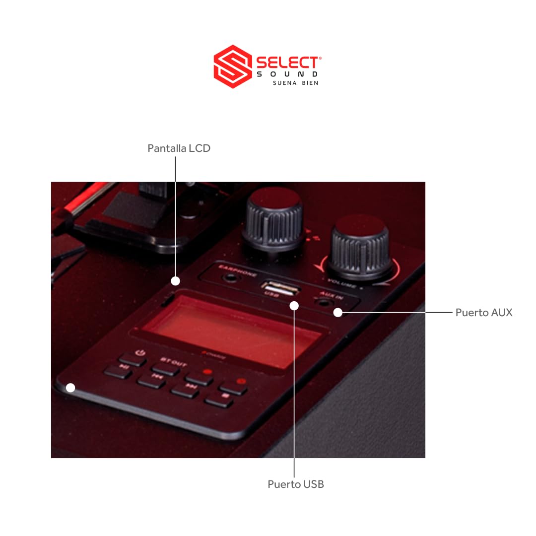 Tornamesa Select Sound BT8000 Negro con Batería Recargable y Bluetooth para Hombre