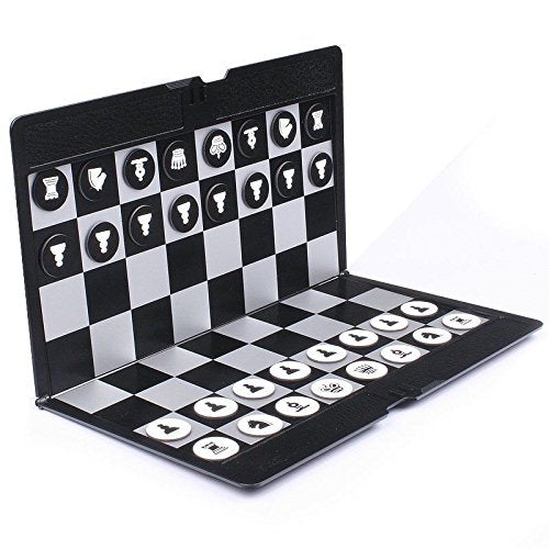 Chess and games shop Muba Foldable MINI Magnetic Chess Set Portable Wallet Pocket Chess Board Games for 2 Players