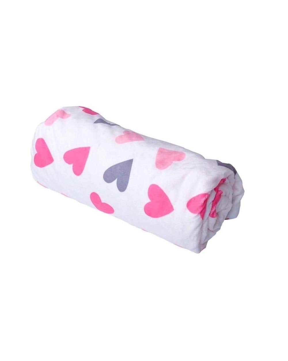 BUTTZO - Manta para bebés y niñas, manta de doble capa de felpa suave con respaldo punteado, manta para bebés y recién nacidos, regalos de ducha (corazones de melocotón, 76.2 x 1.0m)