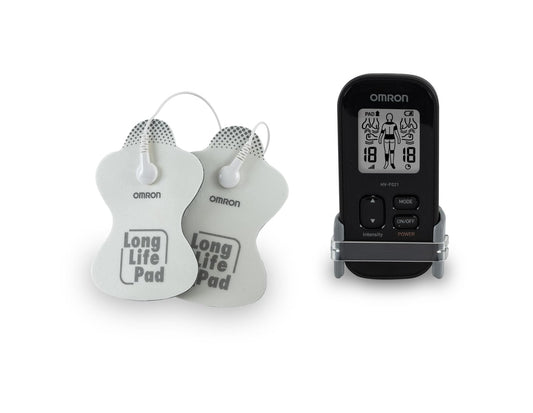 OMRON Masajeador de electroterapia portátil HV-F021 con 3 modos de masaje y 6 modos de tratamiento