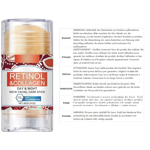 Barra de cuidado facial para el cuello con retinol y colágeno, suero reafirmante en barra con retinol, crema hidratante en barra con retinol y colágeno con ácido hialurónico (3)