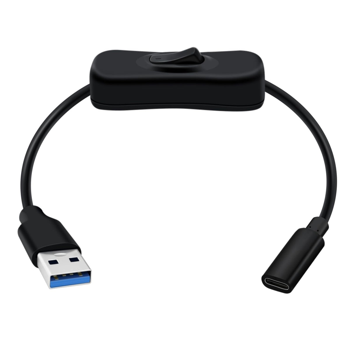 Cable Adaptador USB 3.0 HuaLiSiJi Negro con Interruptor para Teléfonos y Dispositivos
