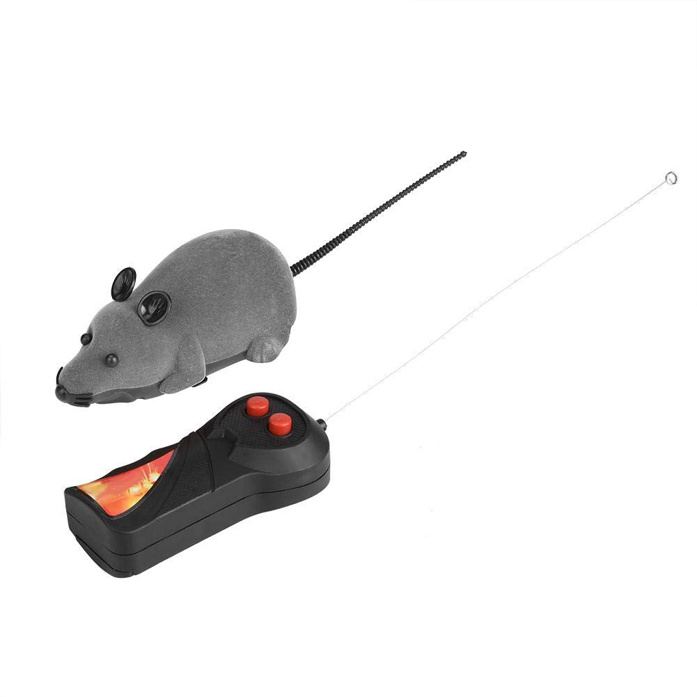 Juguetes Eléctricos para Mascotas Ratón Inalámbrico Gris con Control Remoto para Gatos y Perros
