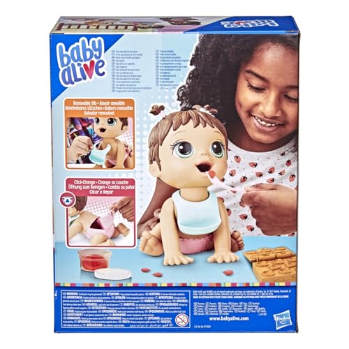 Baby Alive Hasbro Hora de Comer - Muñeca para niñas y niños con 4 Accesorios muñeca de bebé de 20 cm para niños y niñas a Partir de los 3 años