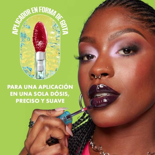 NYX Professional Makeup, LIP IV Gloss Serum Hidratante, Tono: Crnbry Splash. Tinta de Labios hidratante con alto pigmento infusionado con agua de coco y magnesio. Fórmula vegana.